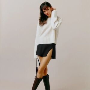 Reformation Margot Black Mini Skirt